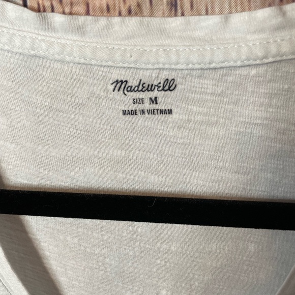 Madewell White Whisper Cotton V-Neck Tank Size Medium - Picture 2 of 3